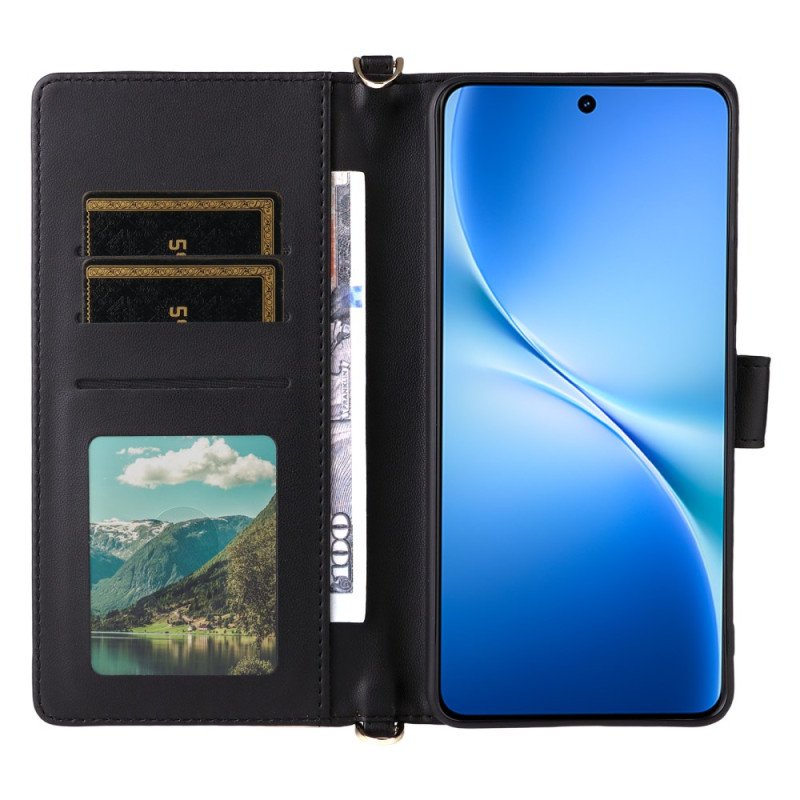 Fodral För Vivo V60 Lite Quiltad Med Remmar