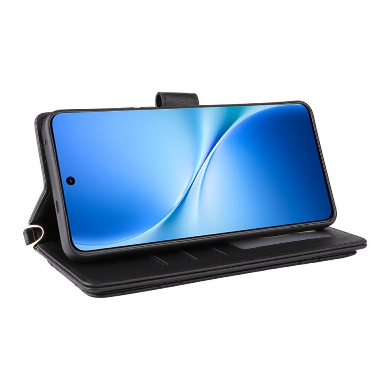 Fodral För Vivo V60 Lite Quiltad Med Remmar