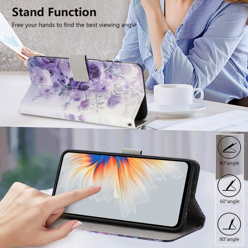 Fodral Vivo V60 Lite Lila Rosor