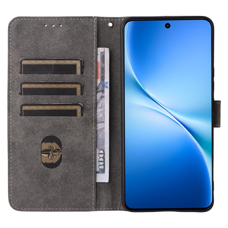 Läderfodral Vivo V60 Lite Telefonfodral Mockaeffekt Med Rem