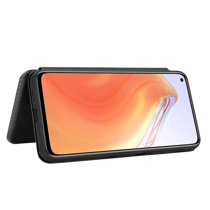 Folio-fodral Xiaomi Mi 10T / 10T Pro Läderfodral Kolfiber Med Stödring