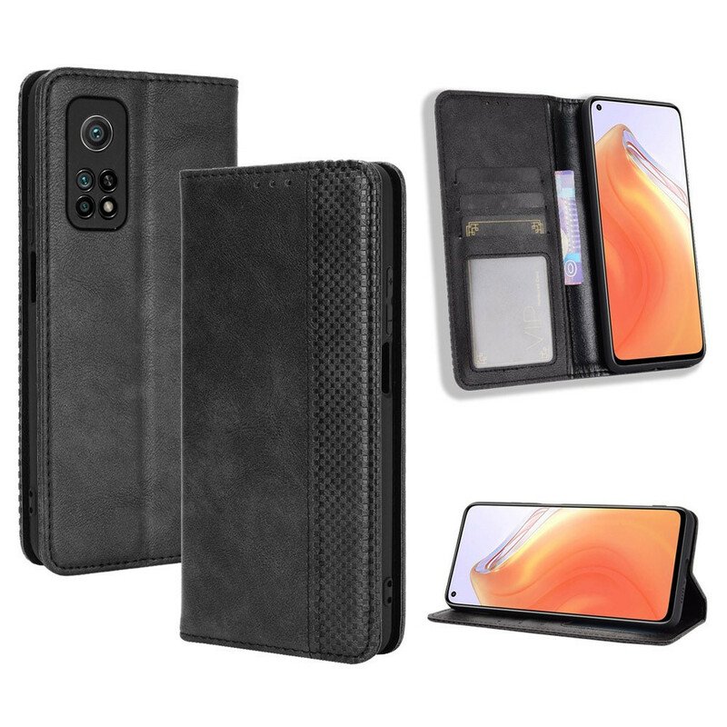 Folio-fodral Xiaomi Mi 10T / 10T Pro Läderfodral Stiliserad Vintage Lädereffekt