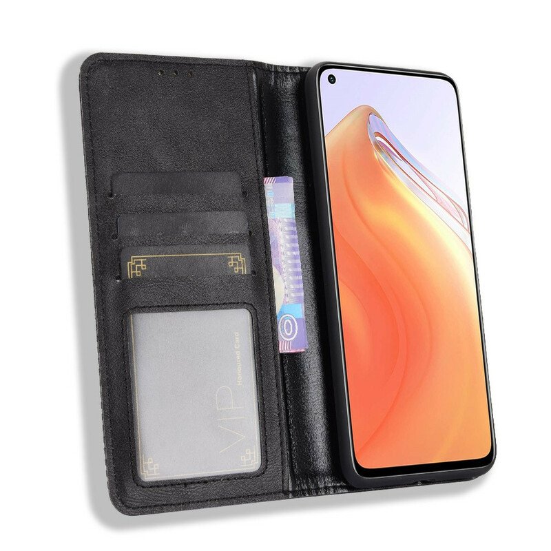 Folio-fodral Xiaomi Mi 10T / 10T Pro Läderfodral Stiliserad Vintage Lädereffekt