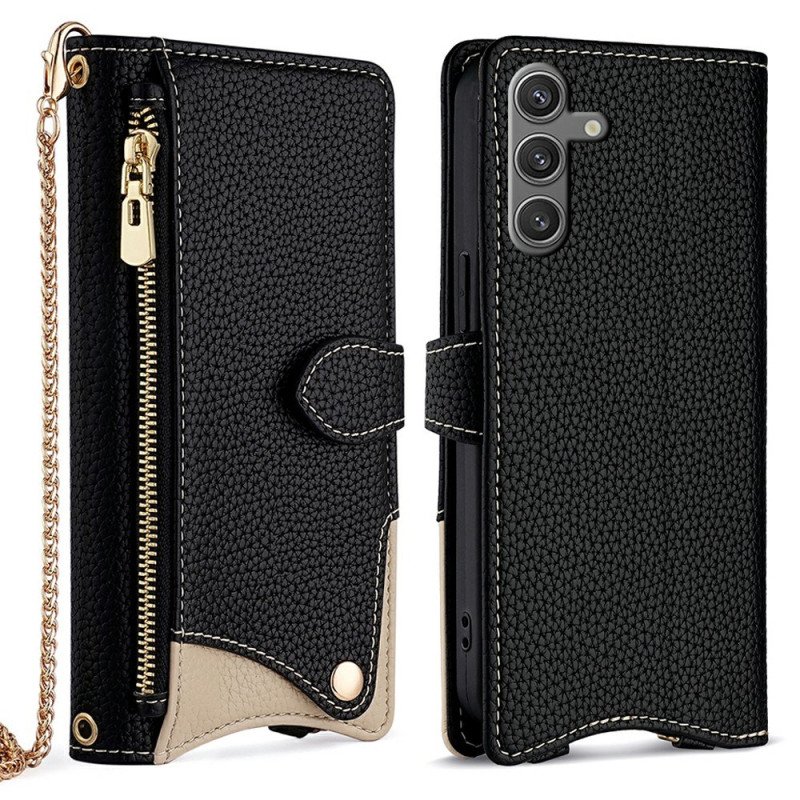 Fodral För Samsung Galaxy S25 Plus 5g Plånbok Med Kedja