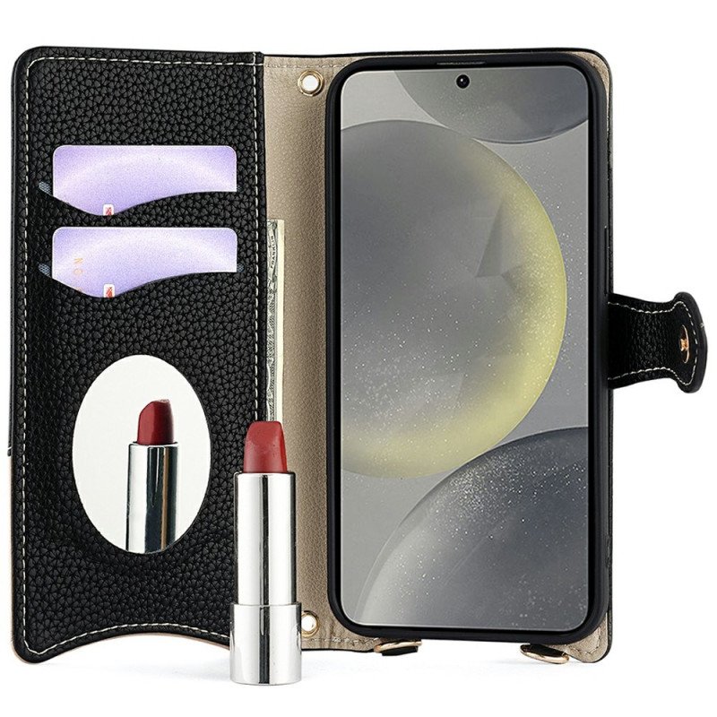 Fodral För Samsung Galaxy S25 Plus 5g Plånbok Med Kedja