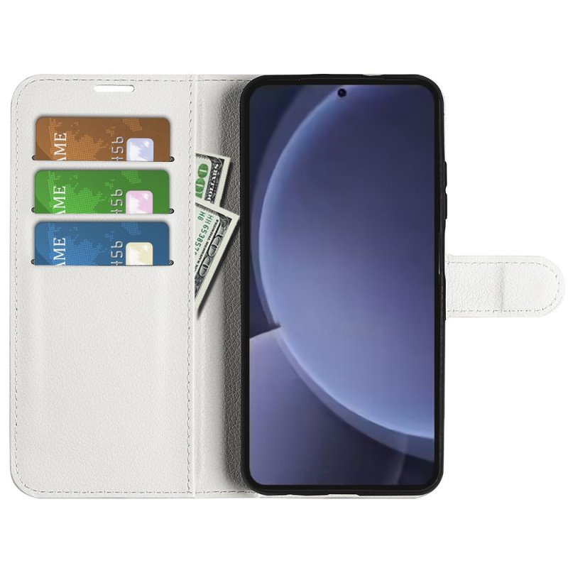 Fodral Samsung Galaxy S25 Plus 5g Klassisk Litchi-imitationsläder