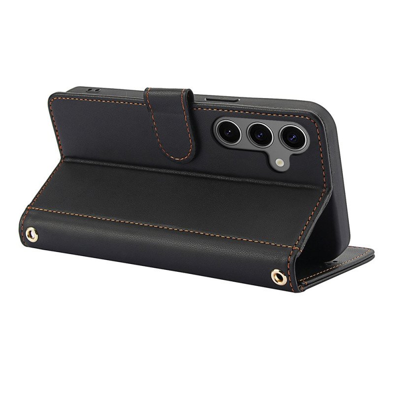 Fodral Samsung Galaxy S25 Plus 5g Lädermodell Med Rem