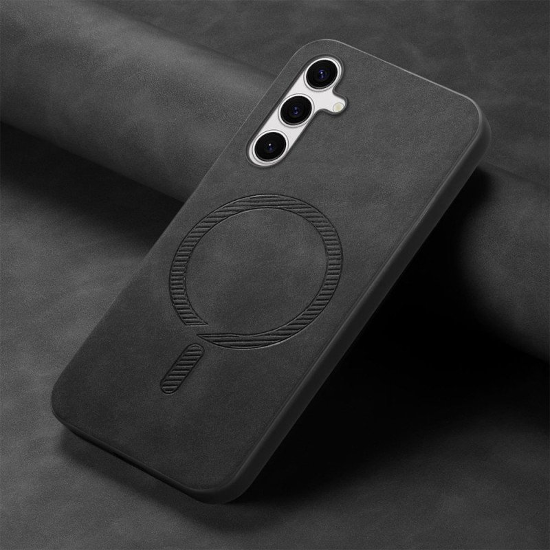 Skal För Samsung Galaxy S25 Plus 5g Lädereffekt Kompatibel Med Magsafe