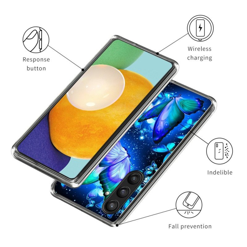Skal Samsung Galaxy S25 Plus 5g Blå Fjärilar