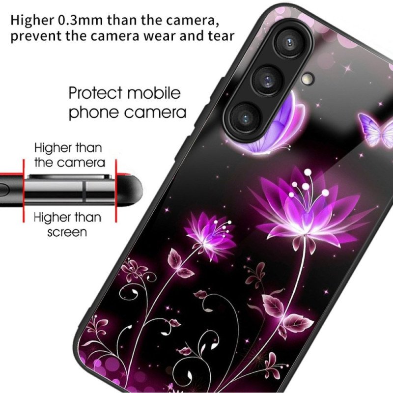 Skal Samsung Galaxy S25 Plus 5g Blommor Och Fjärilar I Härdat Glas