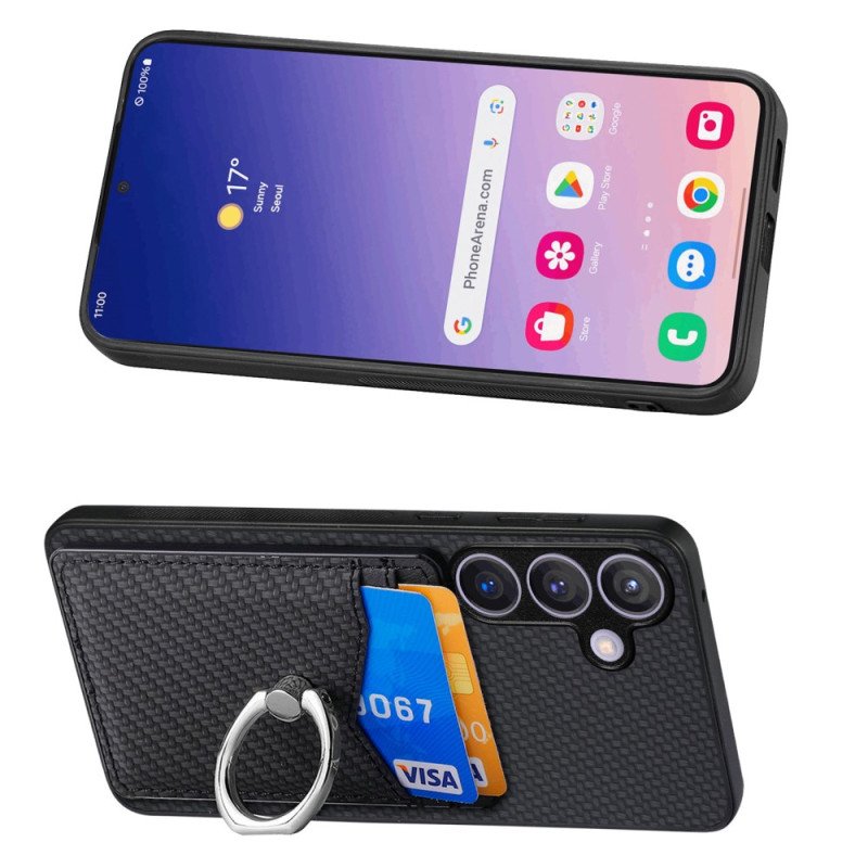 Skal Samsung Galaxy S25 Plus 5g Korthållare Och Ringhållare I Kolfiber