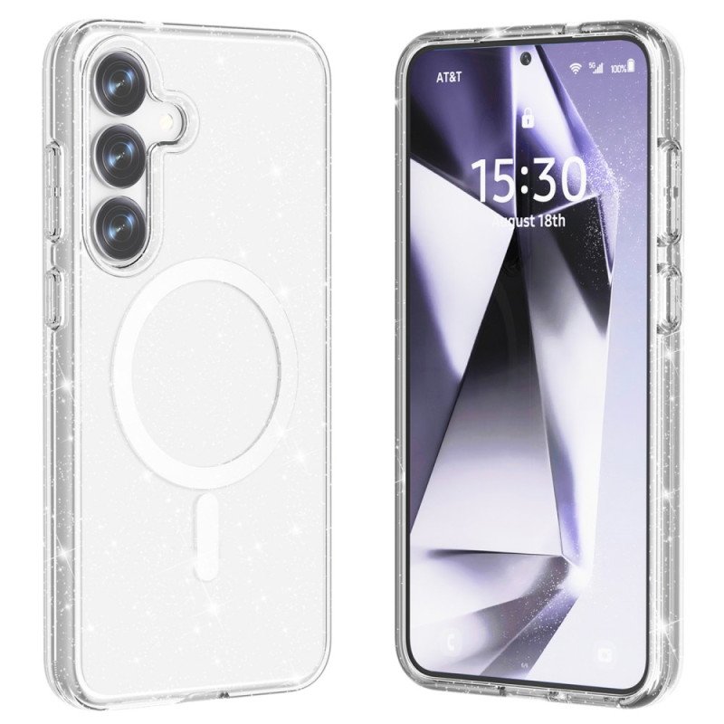 Skal Samsung Galaxy S25 Plus 5g Telefonfodral Magsafe-kompatibel Glitterbaksida