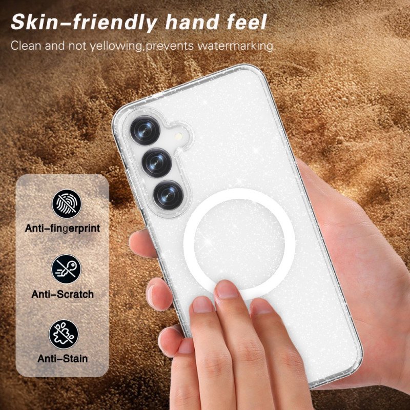 Skal Samsung Galaxy S25 Plus 5g Telefonfodral Magsafe-kompatibel Glitterbaksida