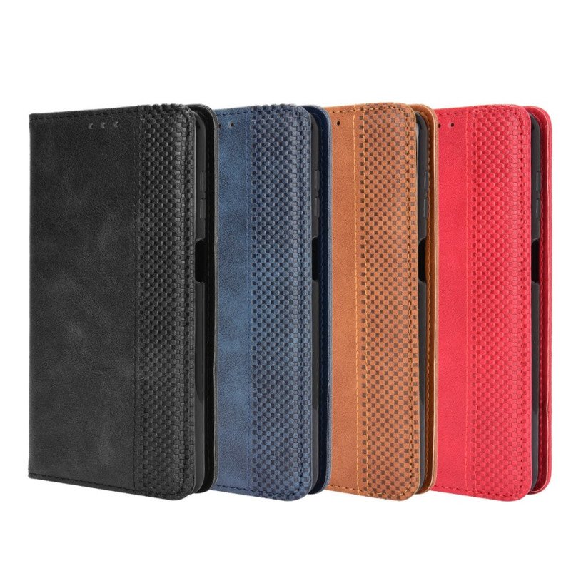 Folio-fodral Samsung Galaxy M32 Läderfodral Stiliserad Vintage Lädereffekt