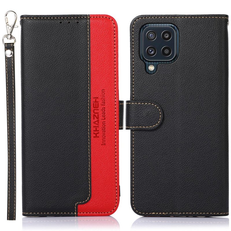Folio-fodral Samsung Galaxy M32 Lychee Style Rfid Khazneh