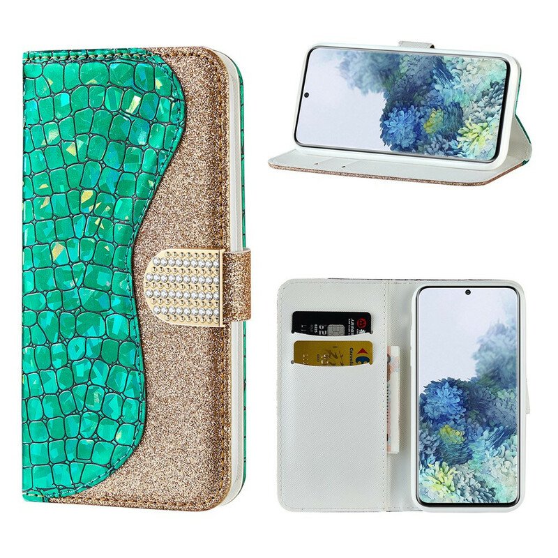 Fodral Samsung Galaxy S21 Plus 5G Krokodil Diamanter