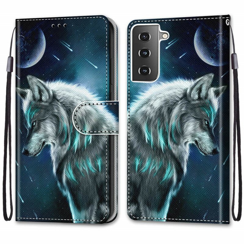 Fodral Samsung Galaxy S21 Plus 5G Varg Under Ett Regn Av Stjärnor