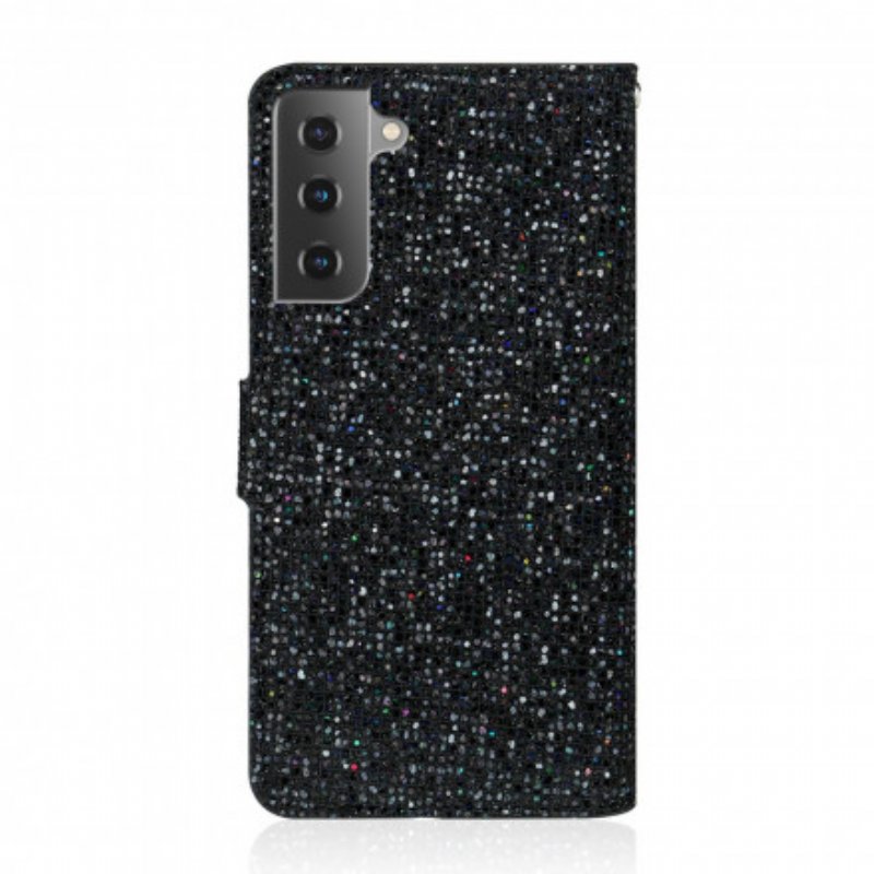 Folio-fodral Samsung Galaxy S21 Plus 5G Paljetter S Design