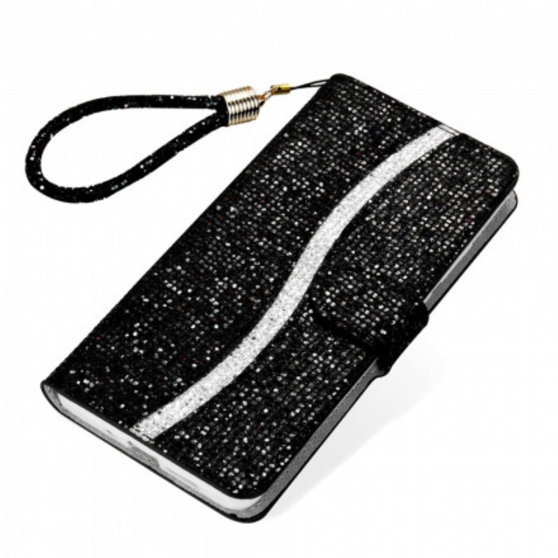 Folio-fodral Samsung Galaxy S21 Plus 5G Paljetter S Design