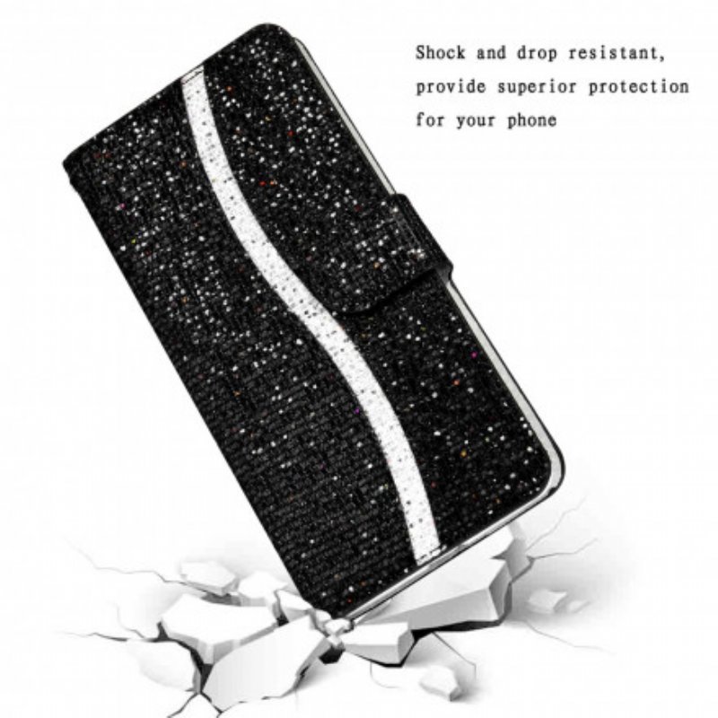 Folio-fodral Samsung Galaxy S21 Plus 5G Paljetter S Design