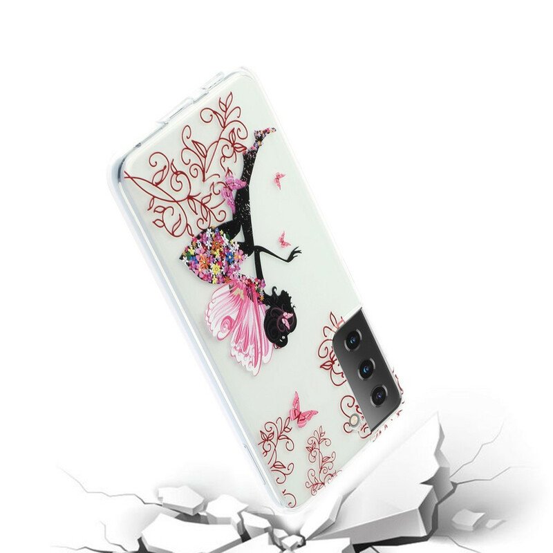 Skal Samsung Galaxy S21 Plus 5G Transparent Flower Fairy