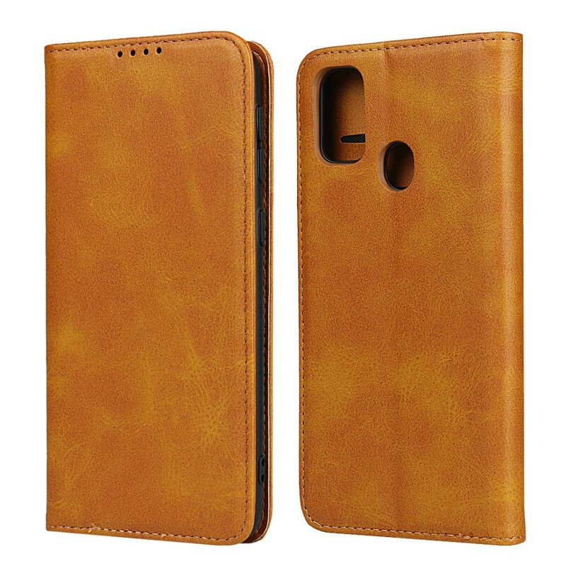 Folio-fodral Samsung Galaxy M21 Läderfodral Elegance Split Läder