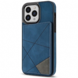 Skal iPhone 16 Pro Geometriskt Mönsterkorthållare