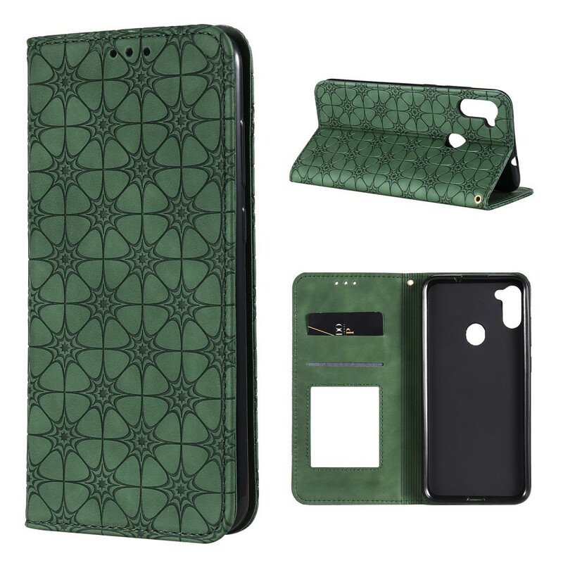 Folio-fodral Samsung Galaxy M11 Läderfodral Barockblommor