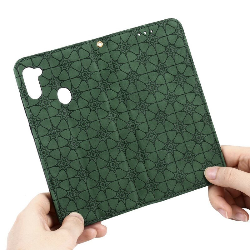 Folio-fodral Samsung Galaxy M11 Läderfodral Barockblommor