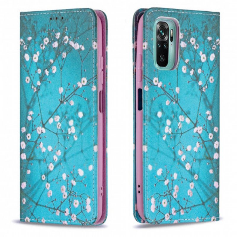 Folio-fodral Poco M5s Läderfodral Blommande Grenar
