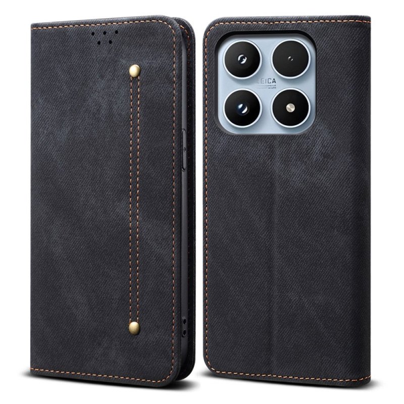 Folio-fodral Xiaomi 17 Denimstruktur