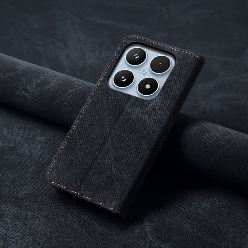 Folio-fodral Xiaomi 17 Denimstruktur
