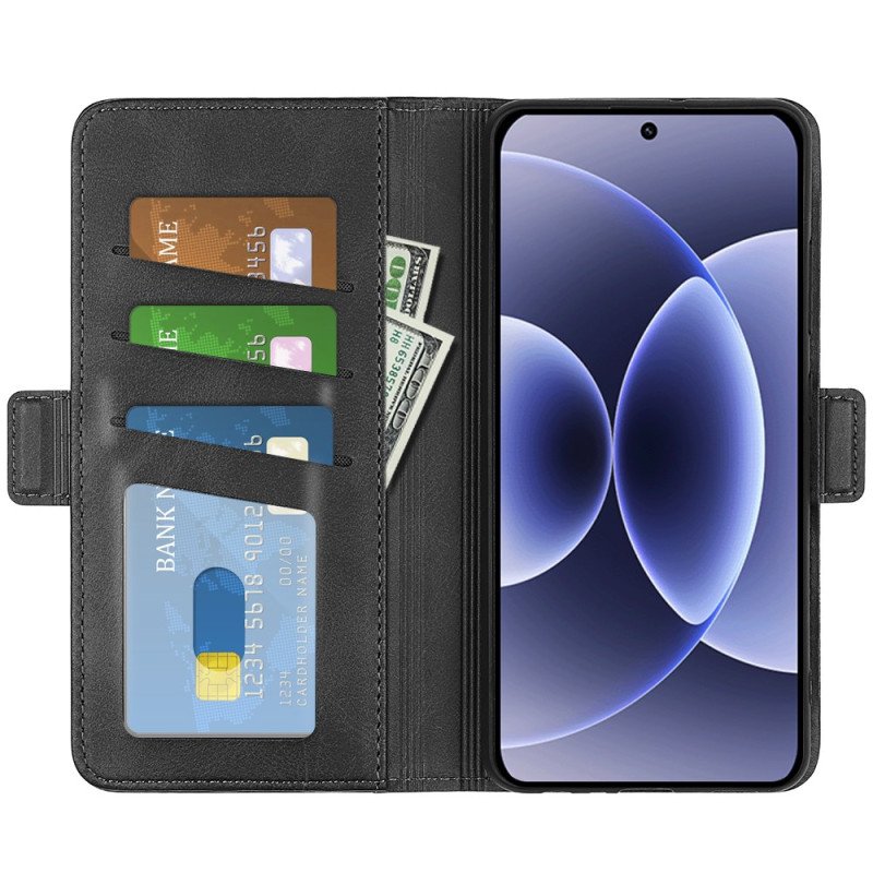 Läderfodral Xiaomi 17 Telefonfodral Dubbelspänne