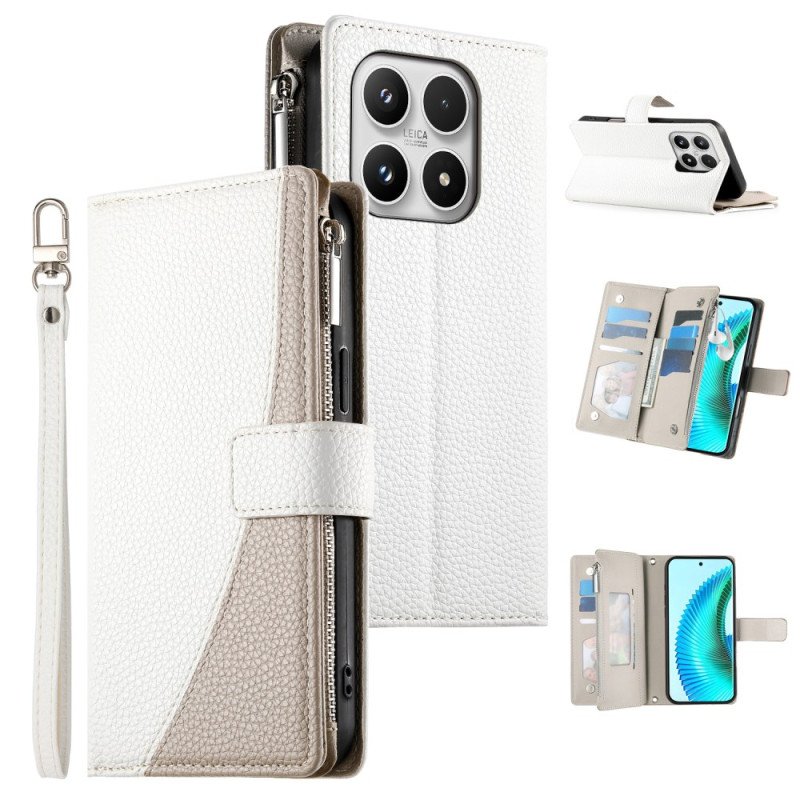 Läderfodral Xiaomi 17 Telefonfodral Tvåfärgad Med Remmar