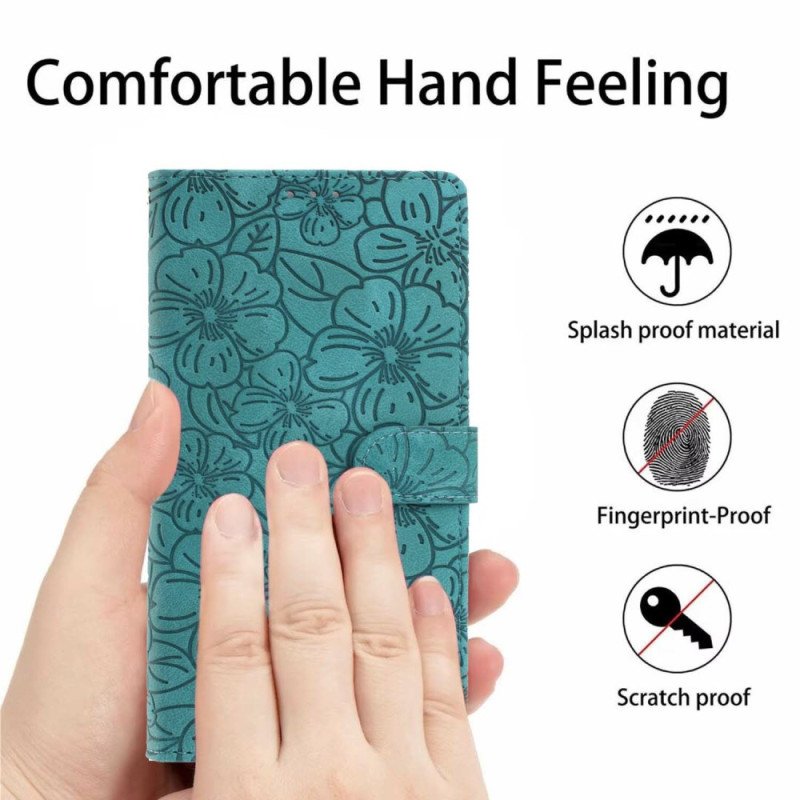 Läderskal Fodral Xiaomi 17 Blommönster