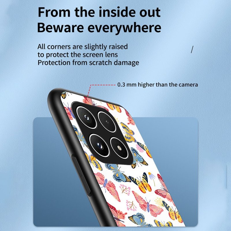 Skal Xiaomi 17 Fjärilsmönster I Härdat Glas