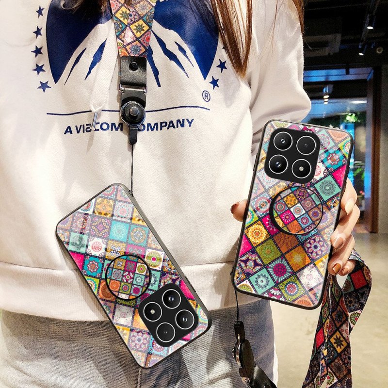 Skal Xiaomi 17 Patchwork-ställ Med Rem