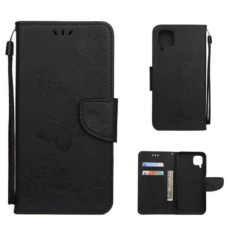 Fodral Huawei P40 Lite Endast Fjärilar Med Snöre