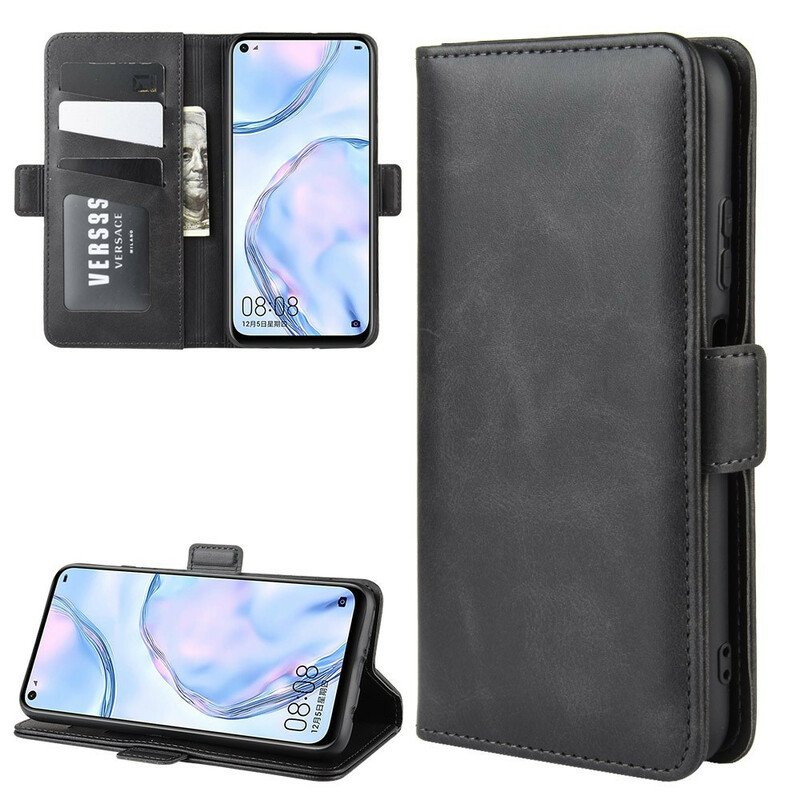 Läderfodral Huawei P40 Lite Folio-fodral Dubbel Klaff