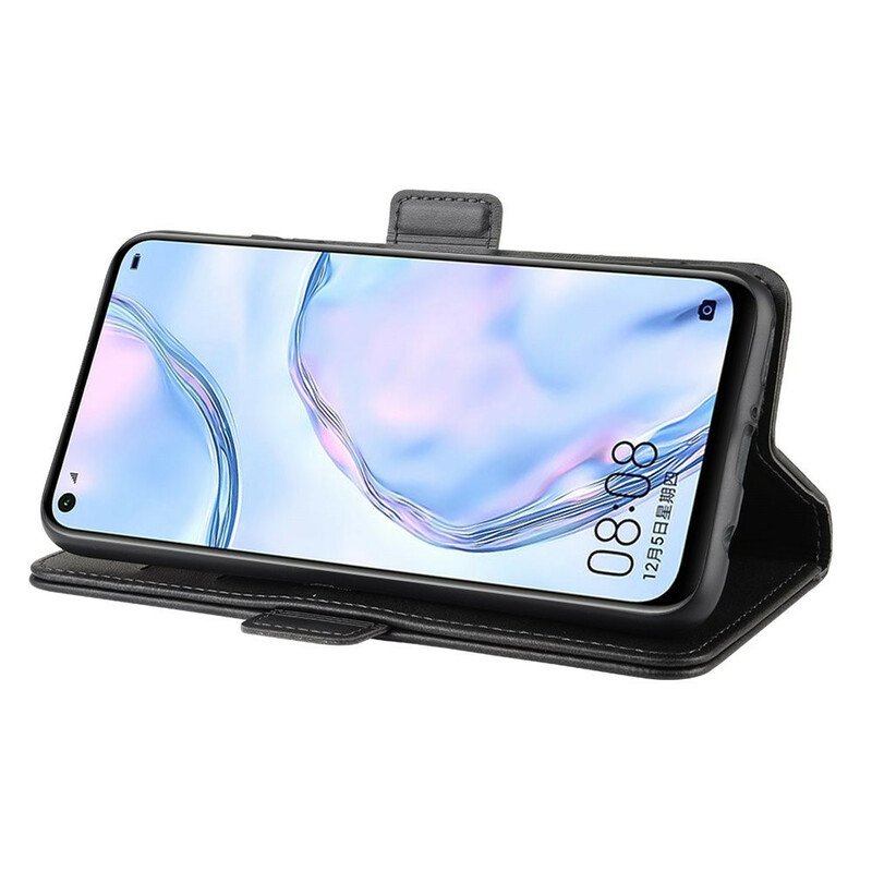 Läderfodral Huawei P40 Lite Folio-fodral Dubbel Klaff