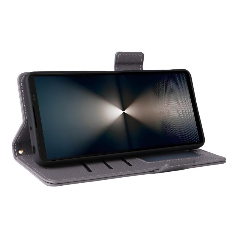 Fodral För Sony Xperia 1 Vii Litchitextur Med Rem