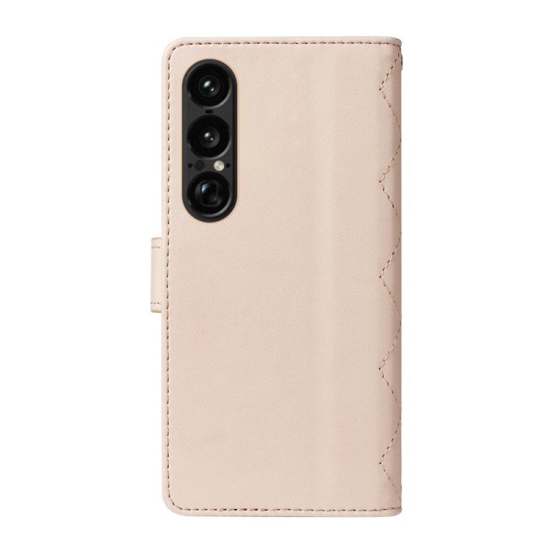 Fodral Sony Xperia 1 Vii Quiltad Med Rem Och Axelrem