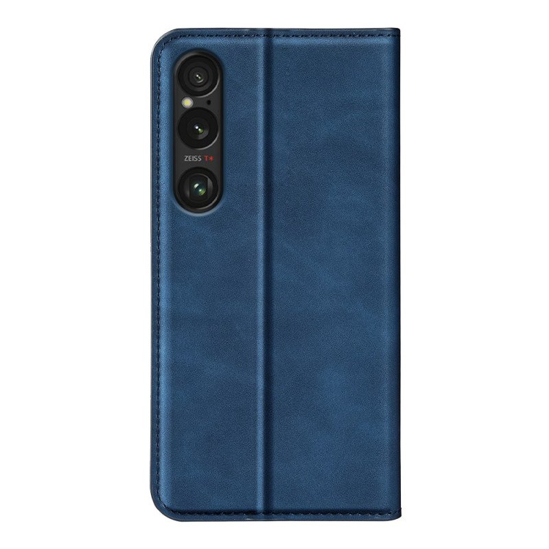 Folio-fodral För Sony Xperia 1 Vii Lädermodell