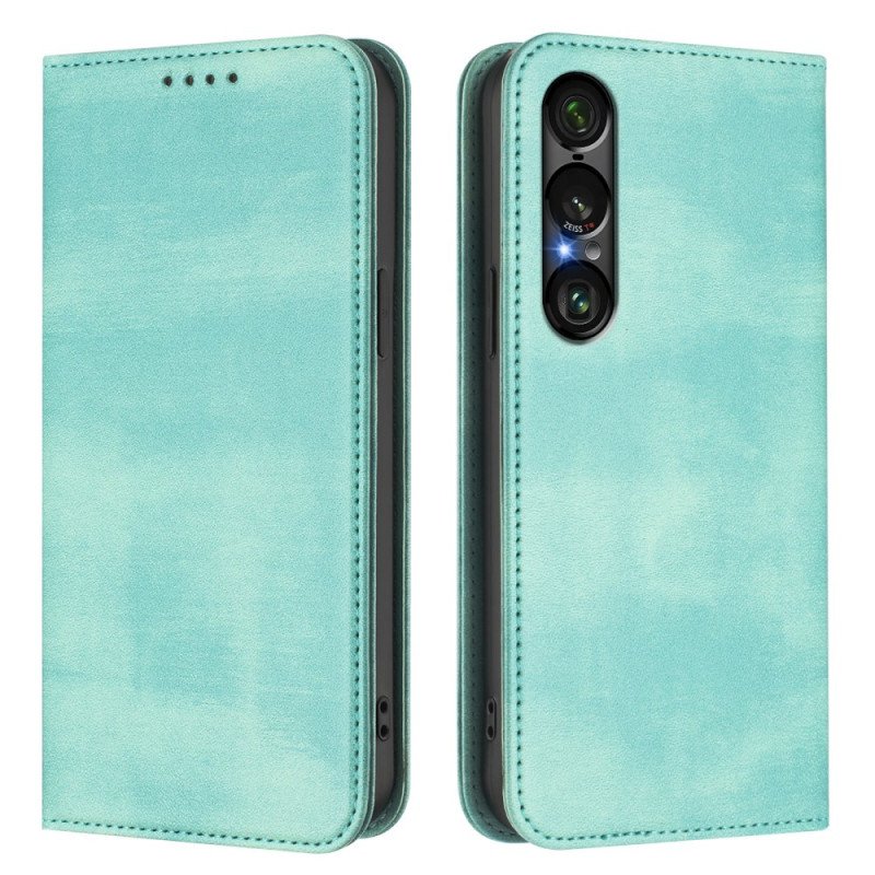 Folio-fodral Sony Xperia 1 Vii Rfid-skyddad Retrodesign