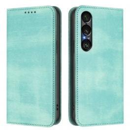 Folio-fodral Sony Xperia 1 Vii Rfid-skyddad Retrodesign