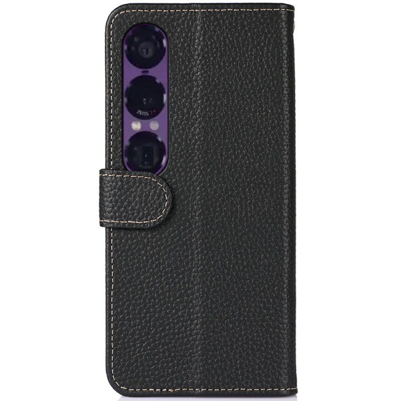 Läderfodral Sony Xperia 1 Vii Telefonfodral Khazneh Äkta Läder