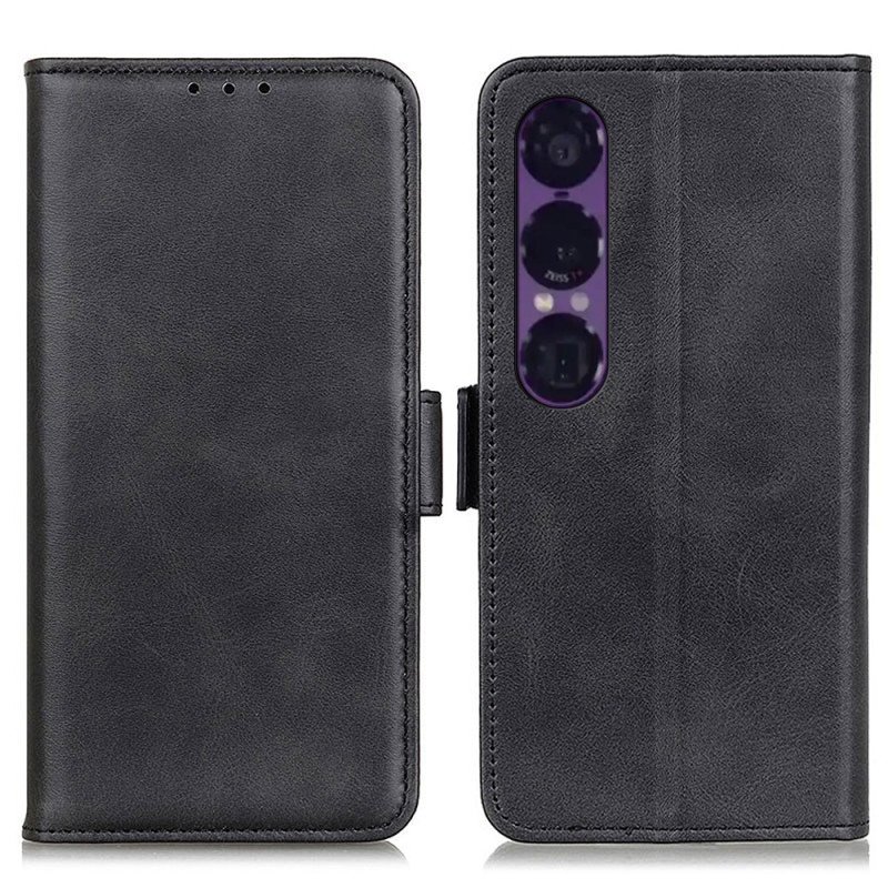 Läderskal Fodral Sony Xperia 1 Vii Dubbelspänne