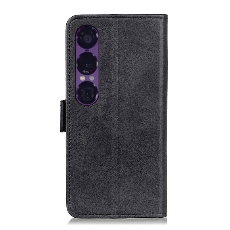Läderskal Fodral Sony Xperia 1 Vii Dubbelspänne