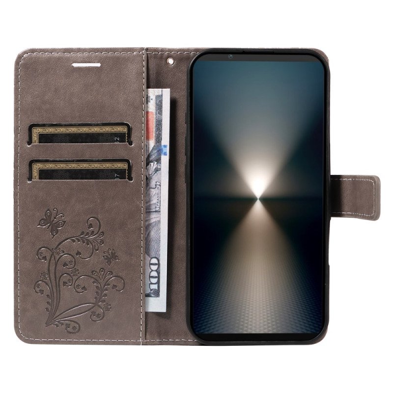 Läderskal Fodral Sony Xperia 1 Vii Jättefjärilar