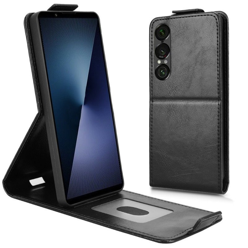 Läderskal Fodral Sony Xperia 1 Vii Vertikal Flikdesign